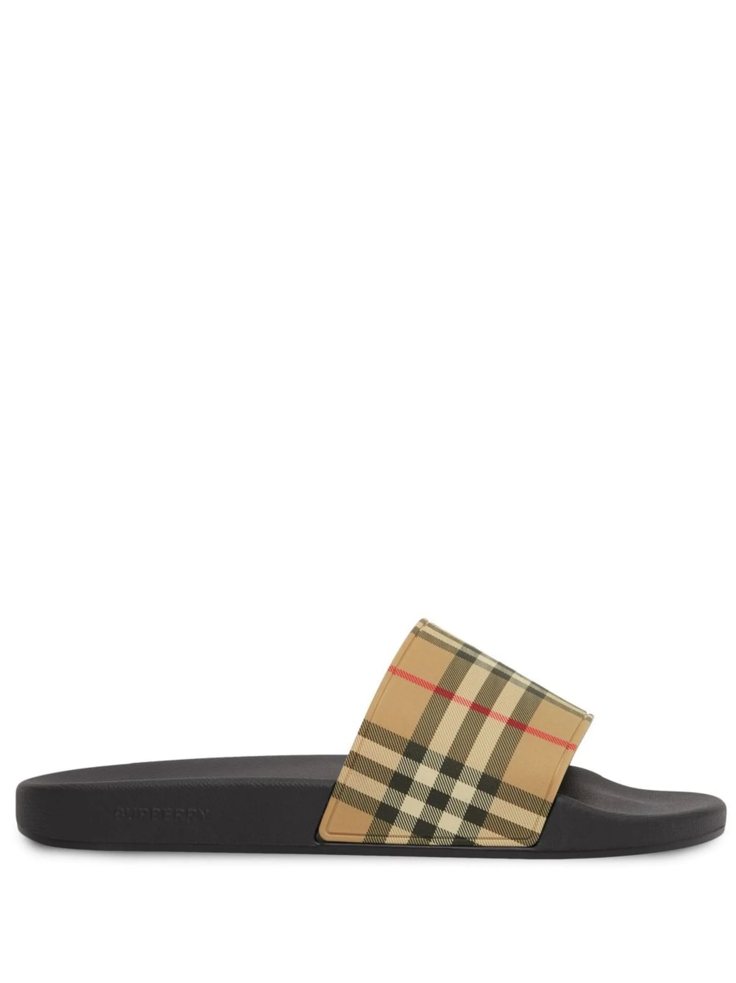 BURBERRY Check Slides Archive Beige - MAISONDEFASHION.COM