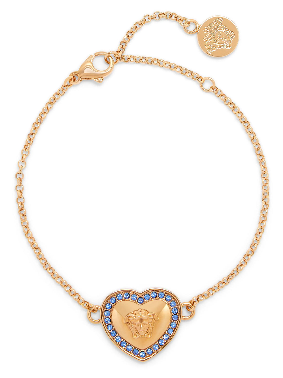 VERSACE KIDS Girls Crystal Heart Medusa Bracelet Gold - MAISONDEFASHION.COM