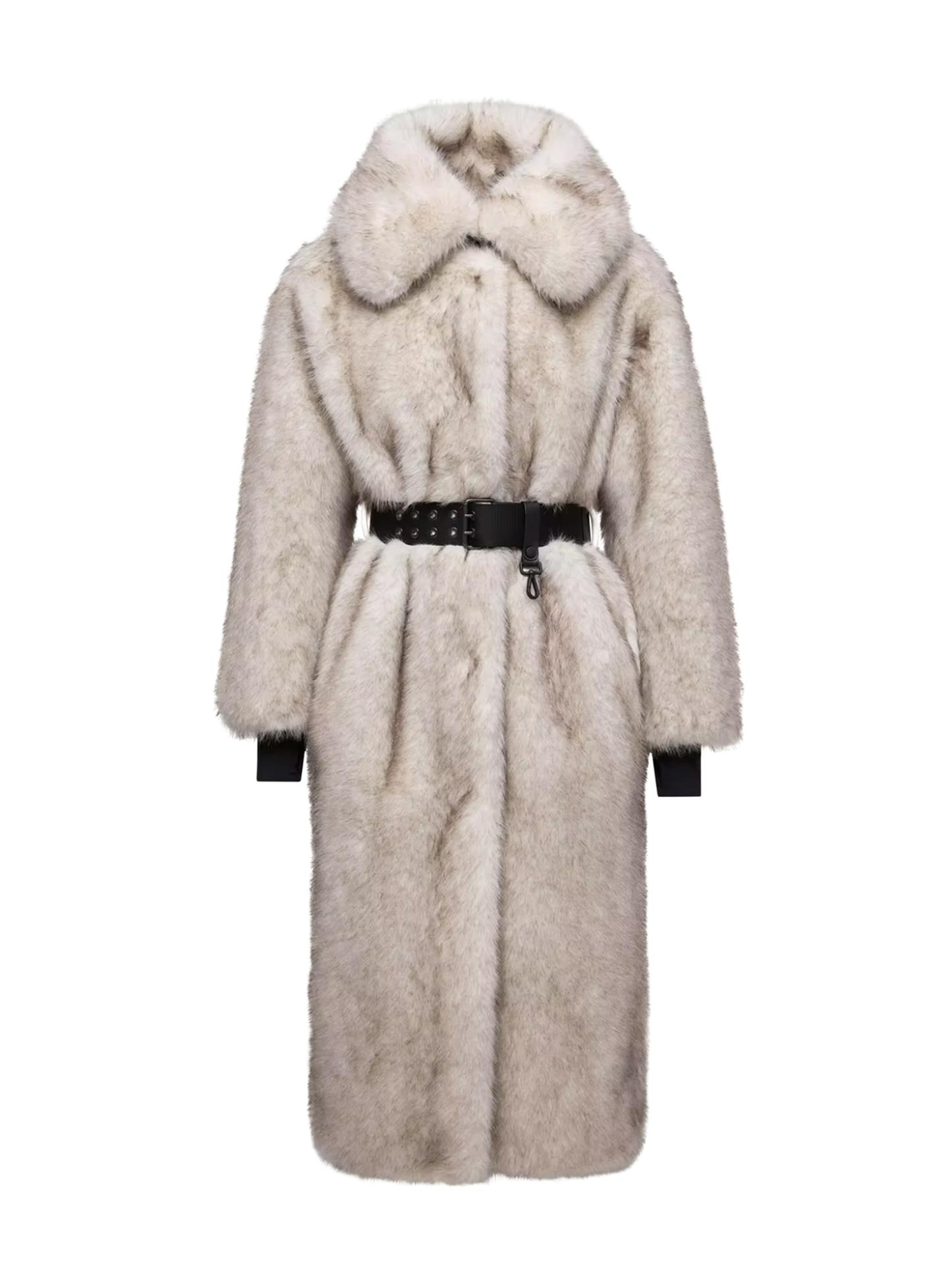 MONCLER GRENOBLE WOMEN Arly Belted Textured Down Coat Ice Grey - MAISONDEFASHION.COM