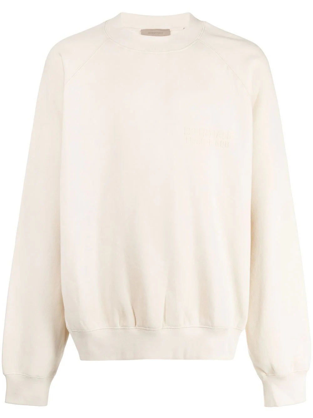 Fear of God ESSENTIALS Logo Crew Neck Egg Shell - MAISONDEFASHION.COM