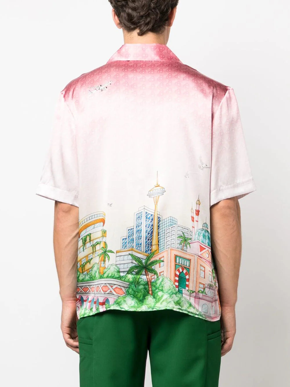 CASABLANCA Morning City View Silk Shirt Pink - MAISONDEFASHION.COM