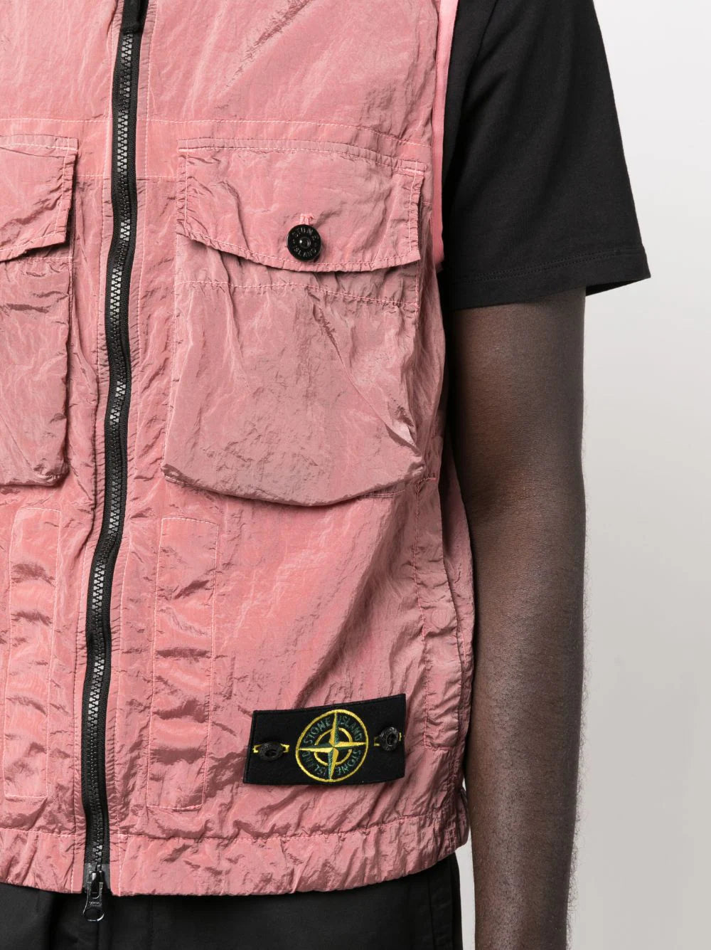 STONE ISLAND Nylon Metal Gilet Pink MAISONDEFASHION.COM