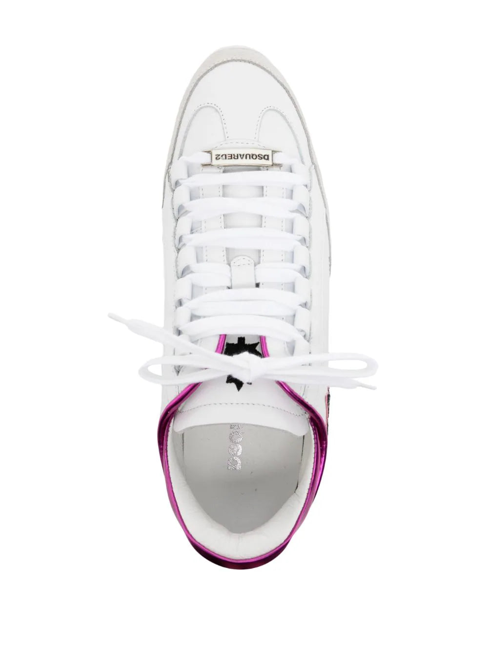 DSQUARED2 WOMEN Logo-print sneaker White Pink - MAISONDEFASHION.COM
