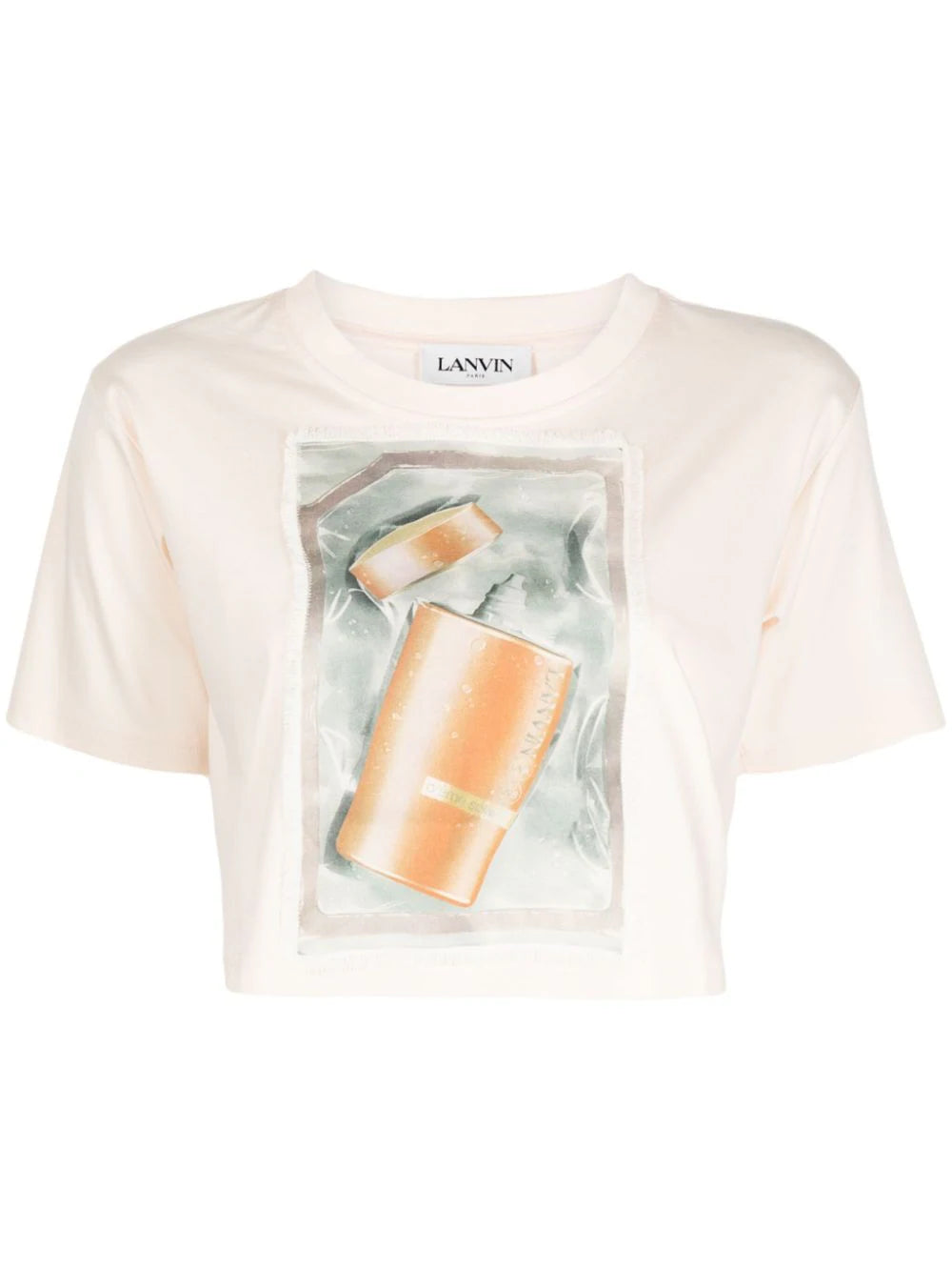LANVIN WOMEN Scratch & Sniff Cropped T-shirt Pale Pink - MAISONDEFASHION.COM
