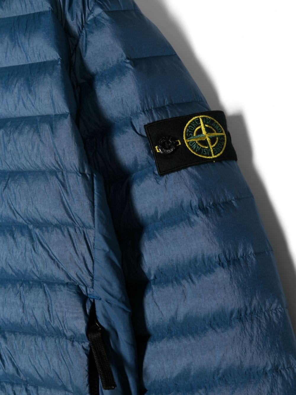 STONE ISLAND KIDS Logo Hooded Padded Jacket Blue - MAISONDEFASHION.COM