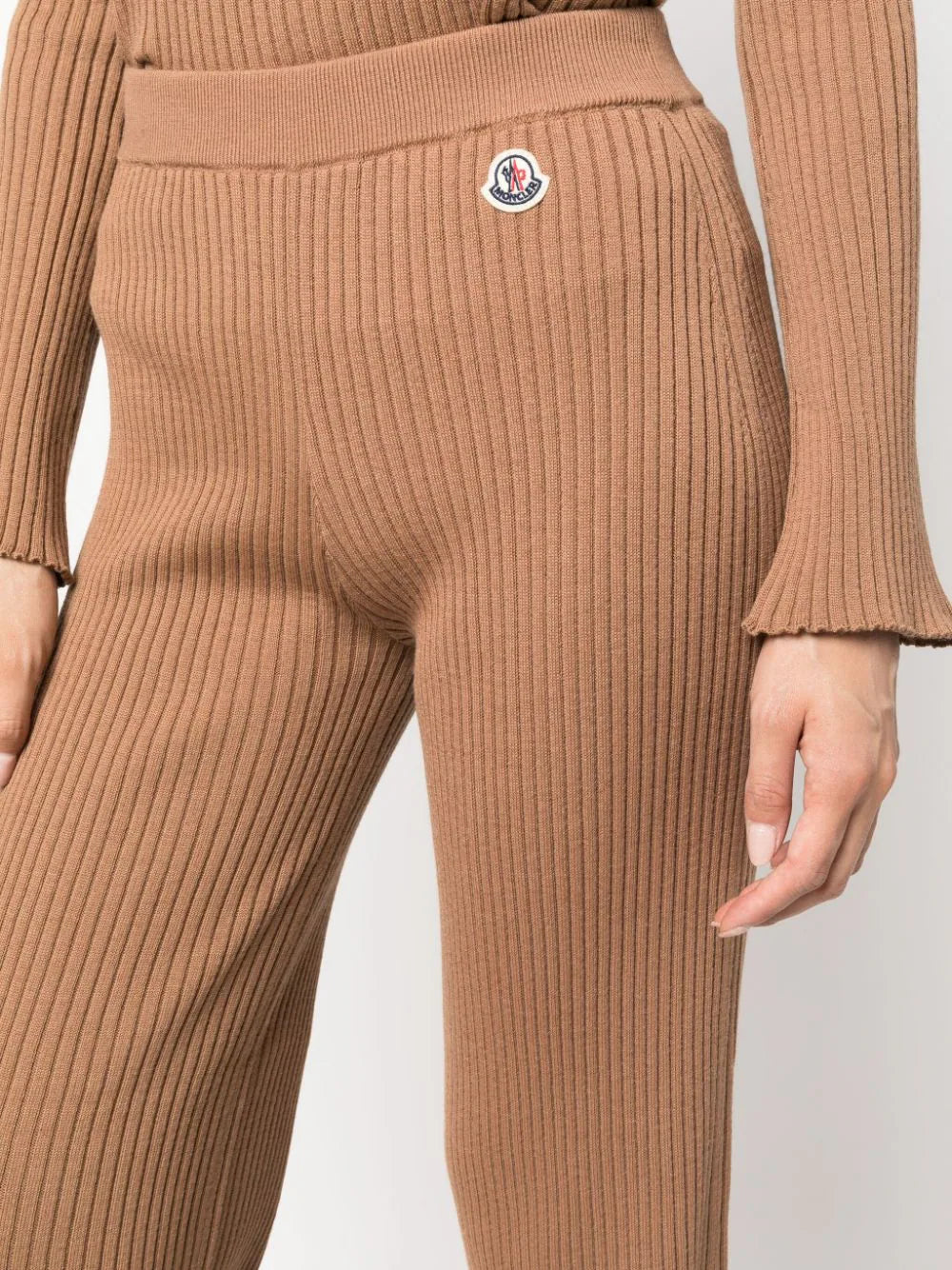 MONCLER WOMEN Knitwear Bottoms Pantalone Tricot Brown - MAISONDEFASHION.COM