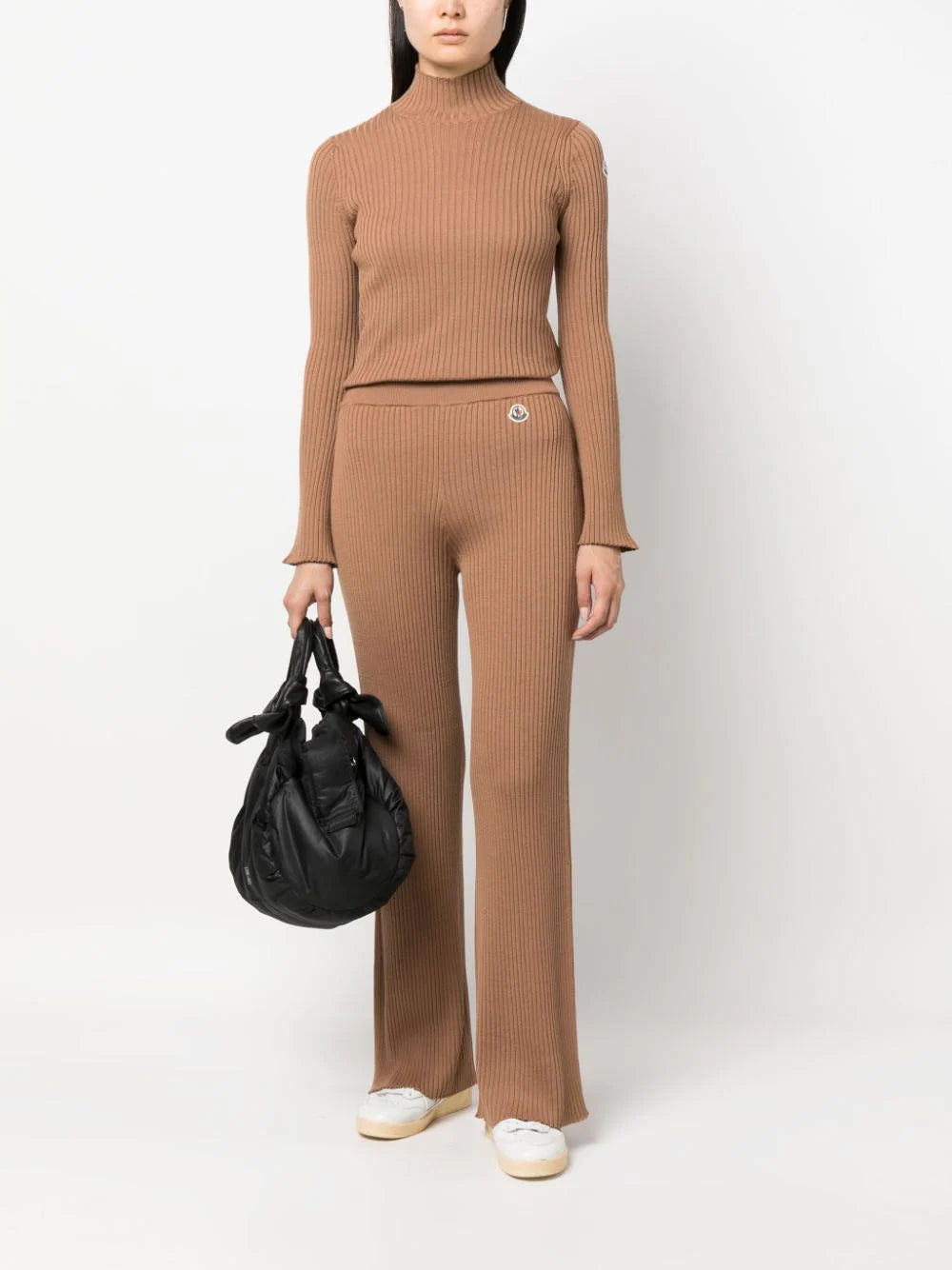 MONCLER WOMEN Knitwear Bottoms Pantalone Tricot Brown - MAISONDEFASHION.COM