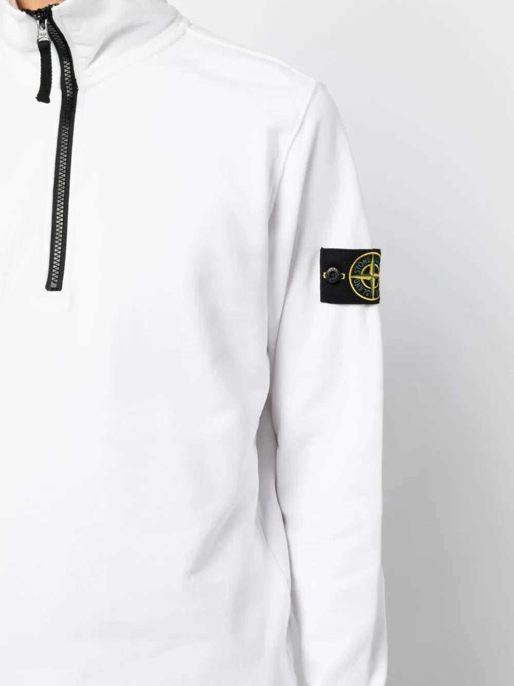 STONE ISLAND Quarter Zip Cotton Sweatshirt White – MAISONDEFASHION.COM