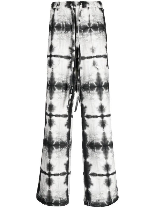 NAHMIAS Baggy Trousers Black/Tye Dye New Season Black White - MAISONDEFASHION.COM