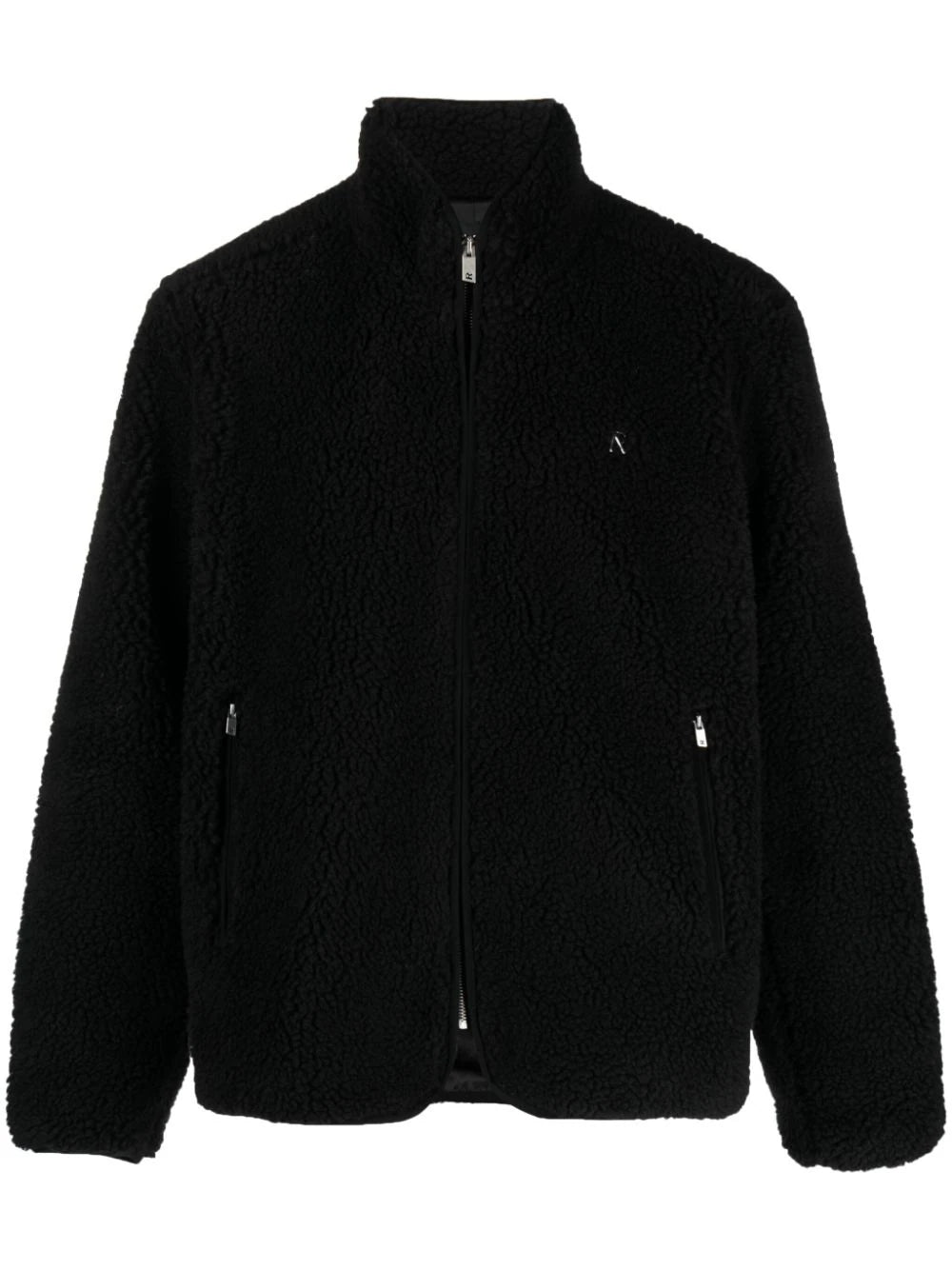 REPRESENT Fleece Zip Through Jacket Jet Black - MAISONDEFASHION.COM