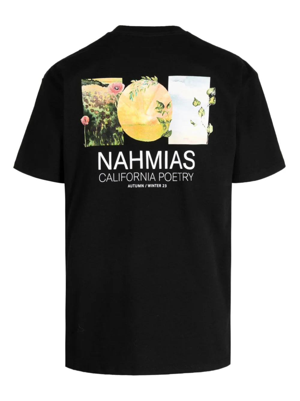 NAHMIAS Landscape Logo-Print Cotton T-Shirt Black - MAISONDEFASHION.COM