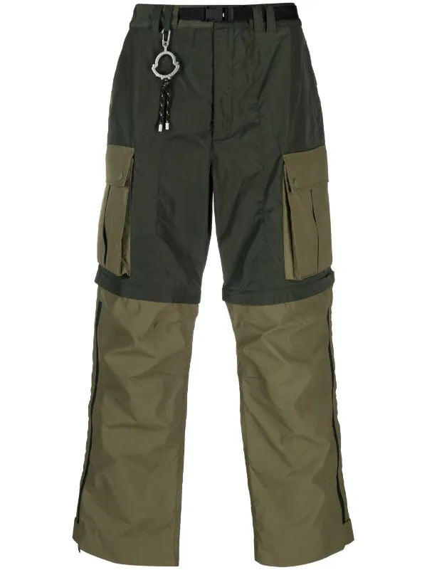 MONCLER GENIUS MEN Poly Cotton Blend Logo Trousers Olive - MAISONDEFASHION.COM