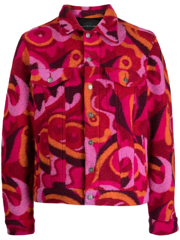 COUT DE LA LIBERTE MEN Johnny Woodstock Swirl Jacket Pink Multicolour - MAISONDEFASHION.COM