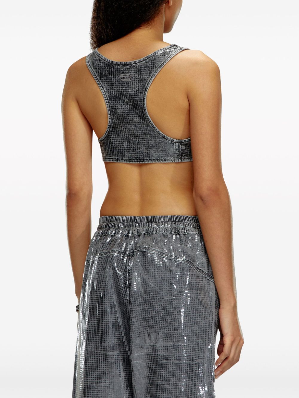 DIESEL WOMEN De-Toppy-S Tank Top Grey Black - MAISONDEFASHION.COM