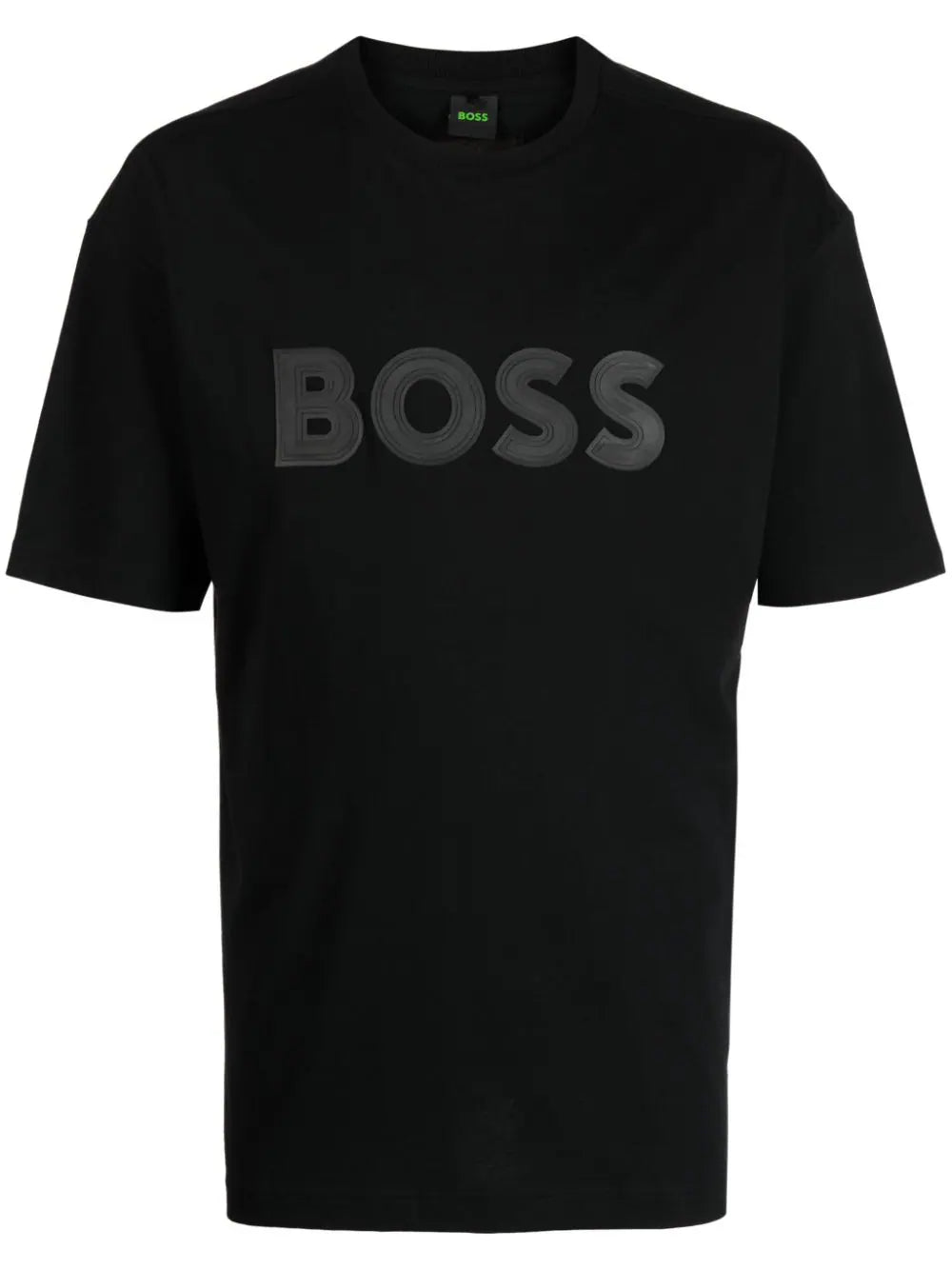 BOSS MEN Tee Lotus Short-sleeved Logo Print T-shirt Black - MAISONDEFASHION.COM