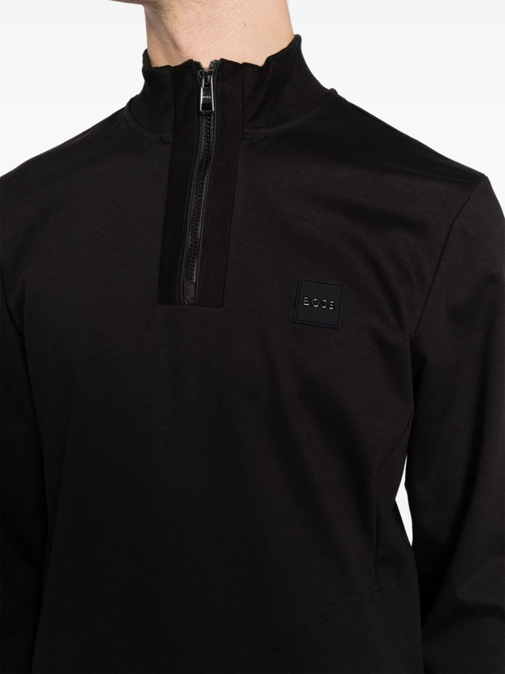 スウェット・トレーナー BOSS Sidney Logo-Patch High-Neck Half-zip Long-sleeved Sweat BOSS Sidney Logo-Patch High-Neck Half-zip Long-sleeved