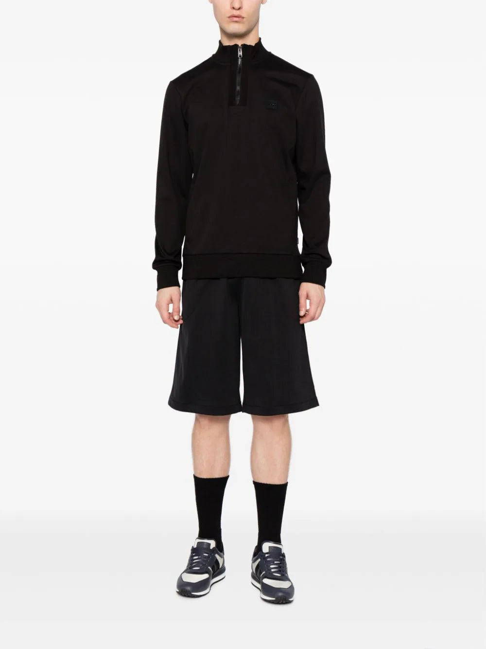 スウェット・トレーナー BOSS Sidney Logo-Patch High-Neck Half-zip Long-sleeved Sweat BOSS Sidney Logo-Patch High-Neck Half-zip Long-sleeved