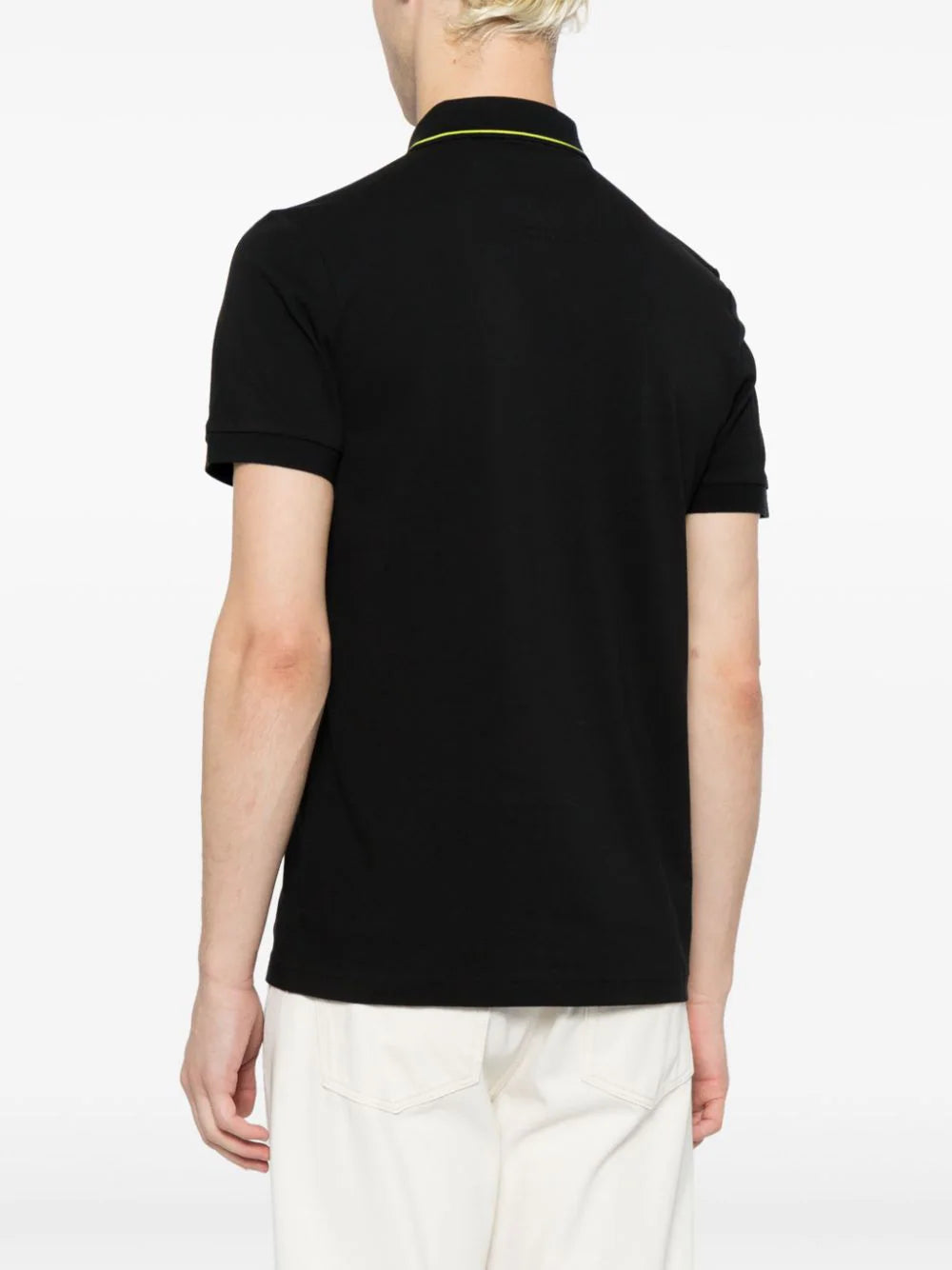BOSS MEN Logo-embroidered Short-sleeved Polo Shirt Charcoal - MAISONDEFASHION.COM
