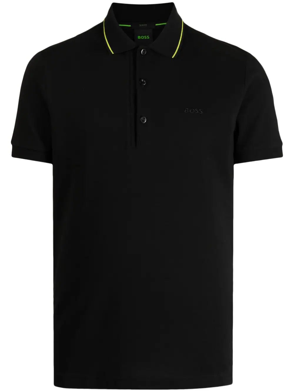 BOSS MEN Logo-embroidered Short-sleeved Polo Shirt Charcoal - MAISONDEFASHION.COM
