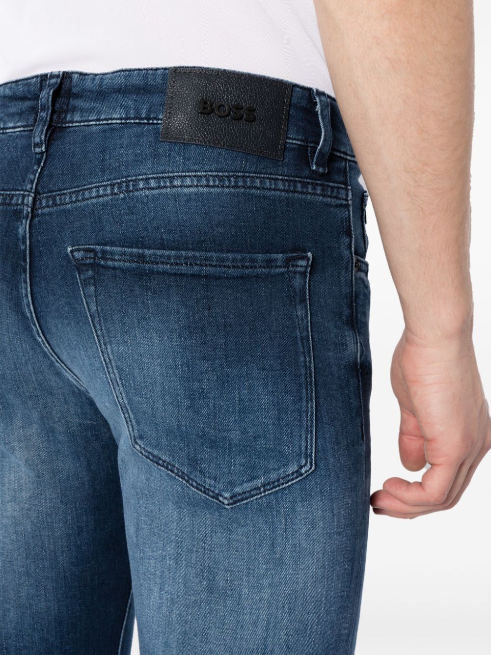 BOSS MEN Maine3 Regular-fit Jeans Navy Blue - MAISONDEFASHION.COM