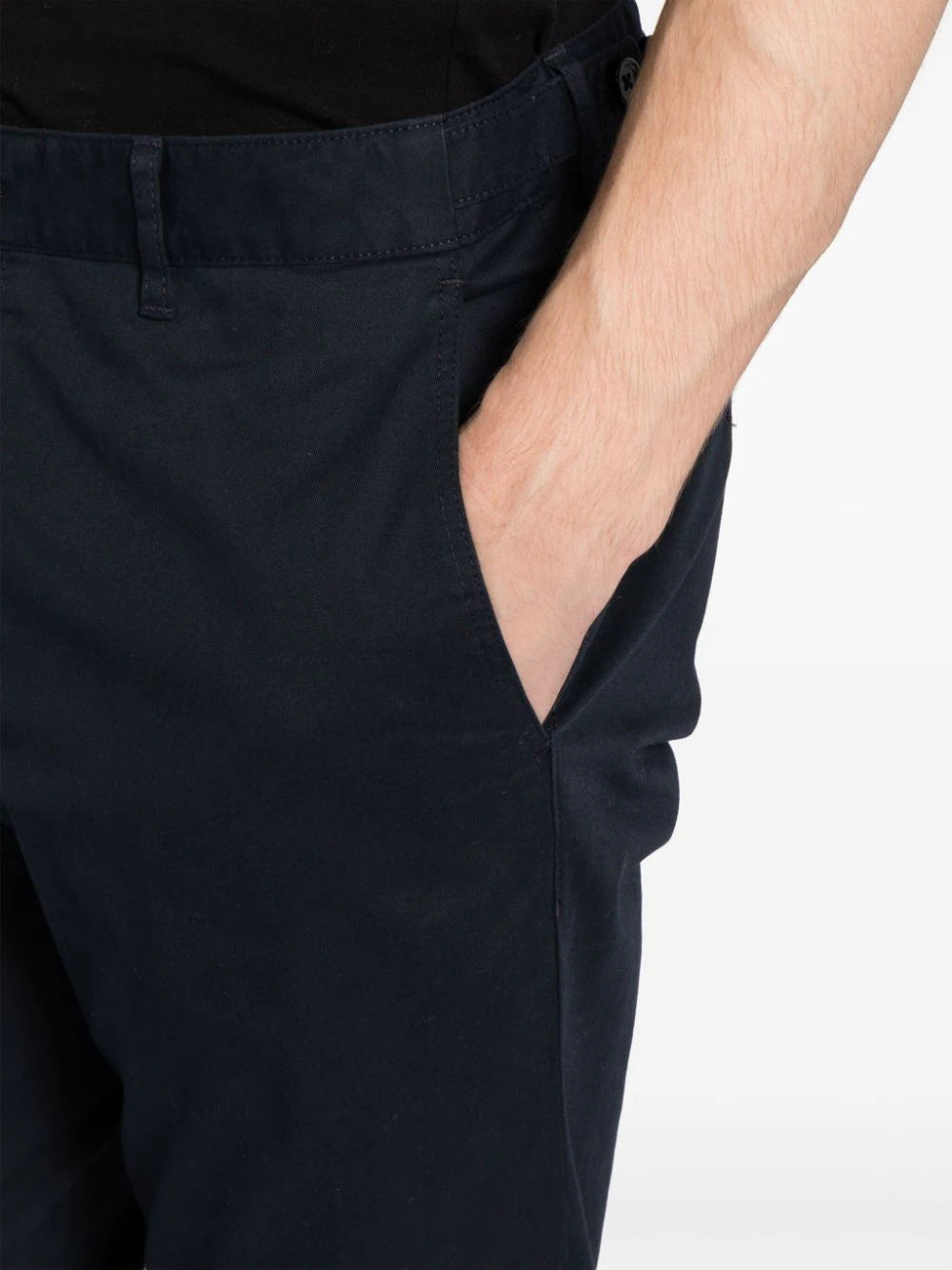 BOSS MEN C-Genius Cotton Blend Chinos Trousers Dark Blue - MAISONDEFASHION.COM