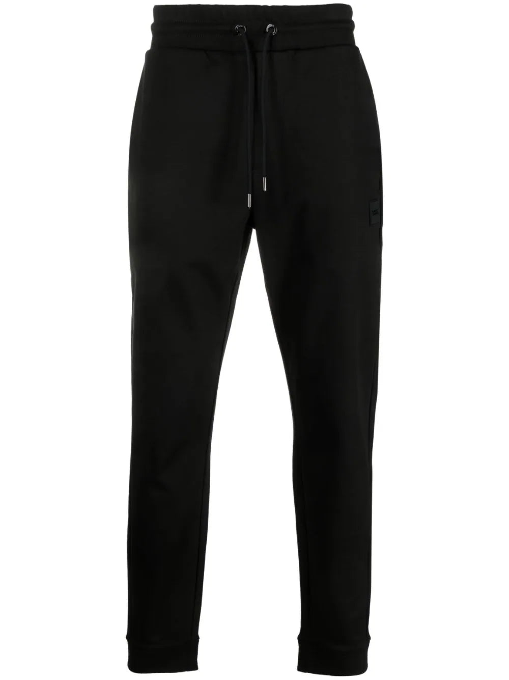 BOSS MEN Logo-patch Slim Track Trousers Black - MAISONDEFASHION.COM