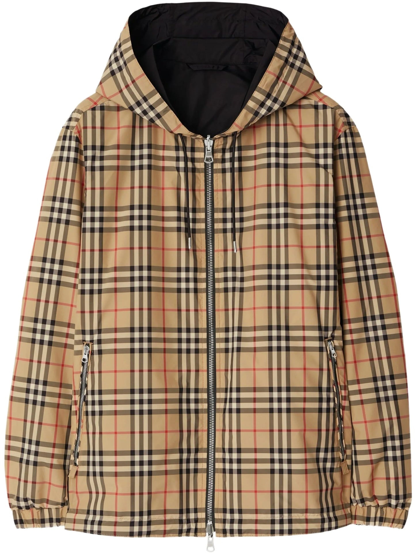 BURBERRY Reversible Check Hooded Jacket Archive Beige - MAISONDEFASHION.COM