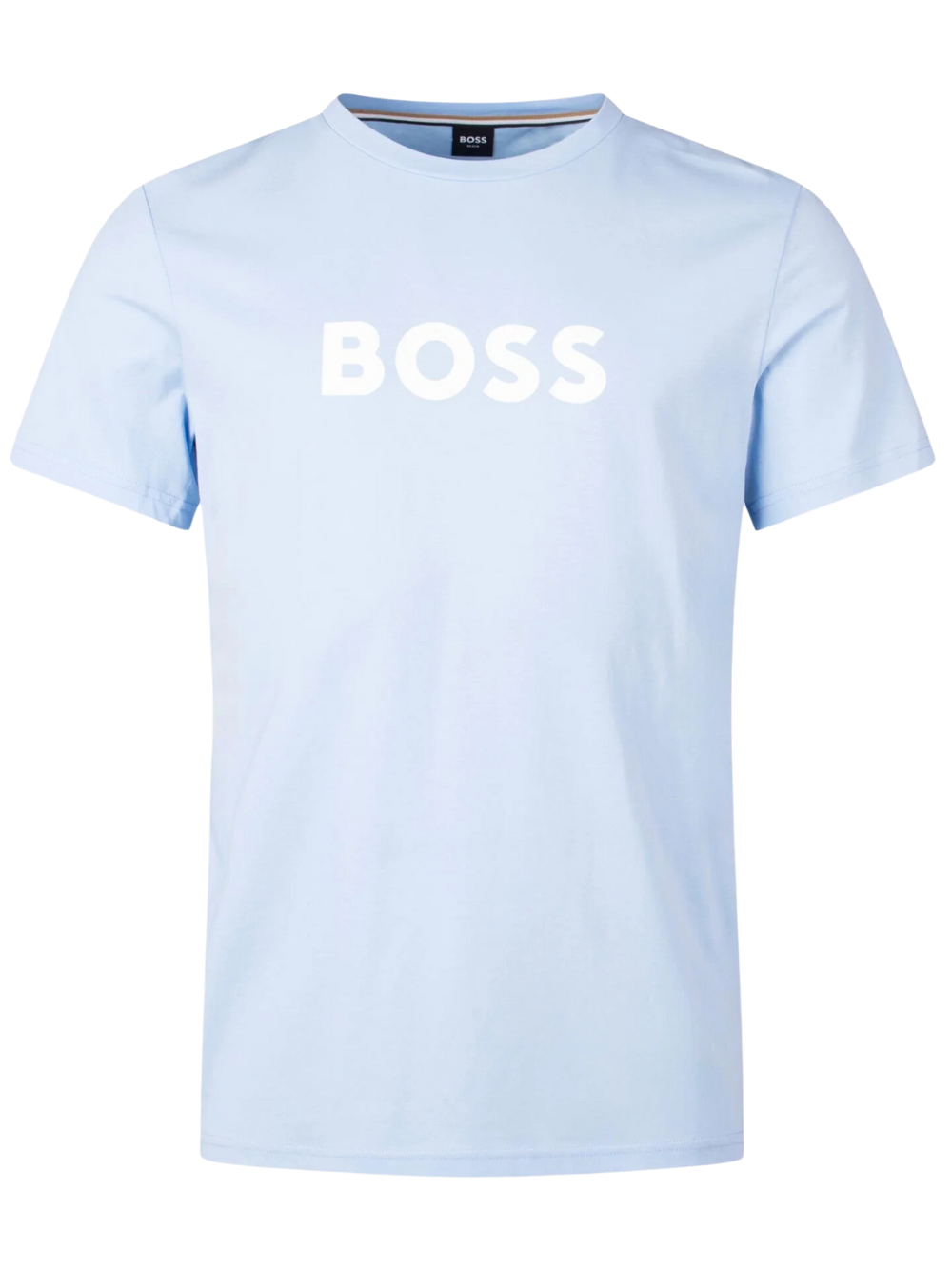BOSS MEN Logo-print Cotton Regular-fit T-Shirt Light/Pastel Blue - MAISONDEFASHION.COM