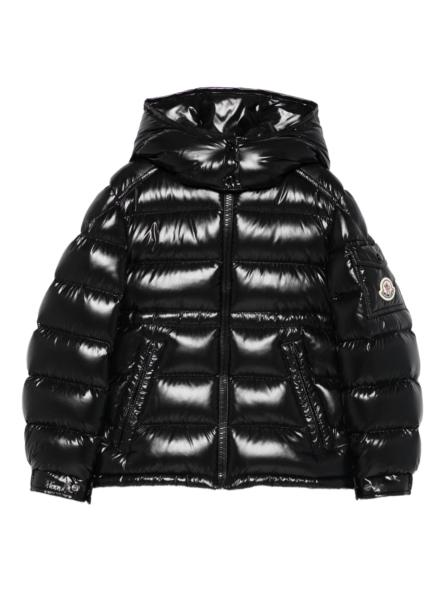 MONCLER KIDS Girls Maire Hooded Down Jacket Black - MAISONDEFASHION.COM