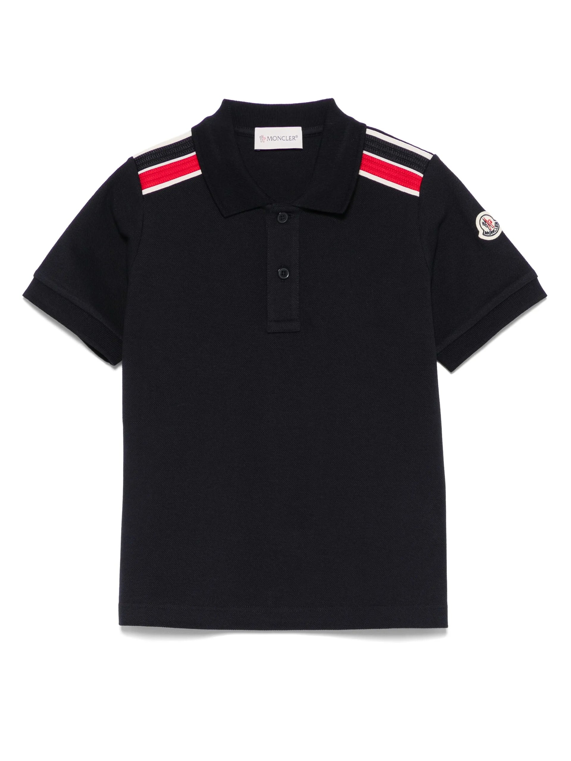 MONCLER KIDS Boys Logo-patch Polo Shirt Navy Blue