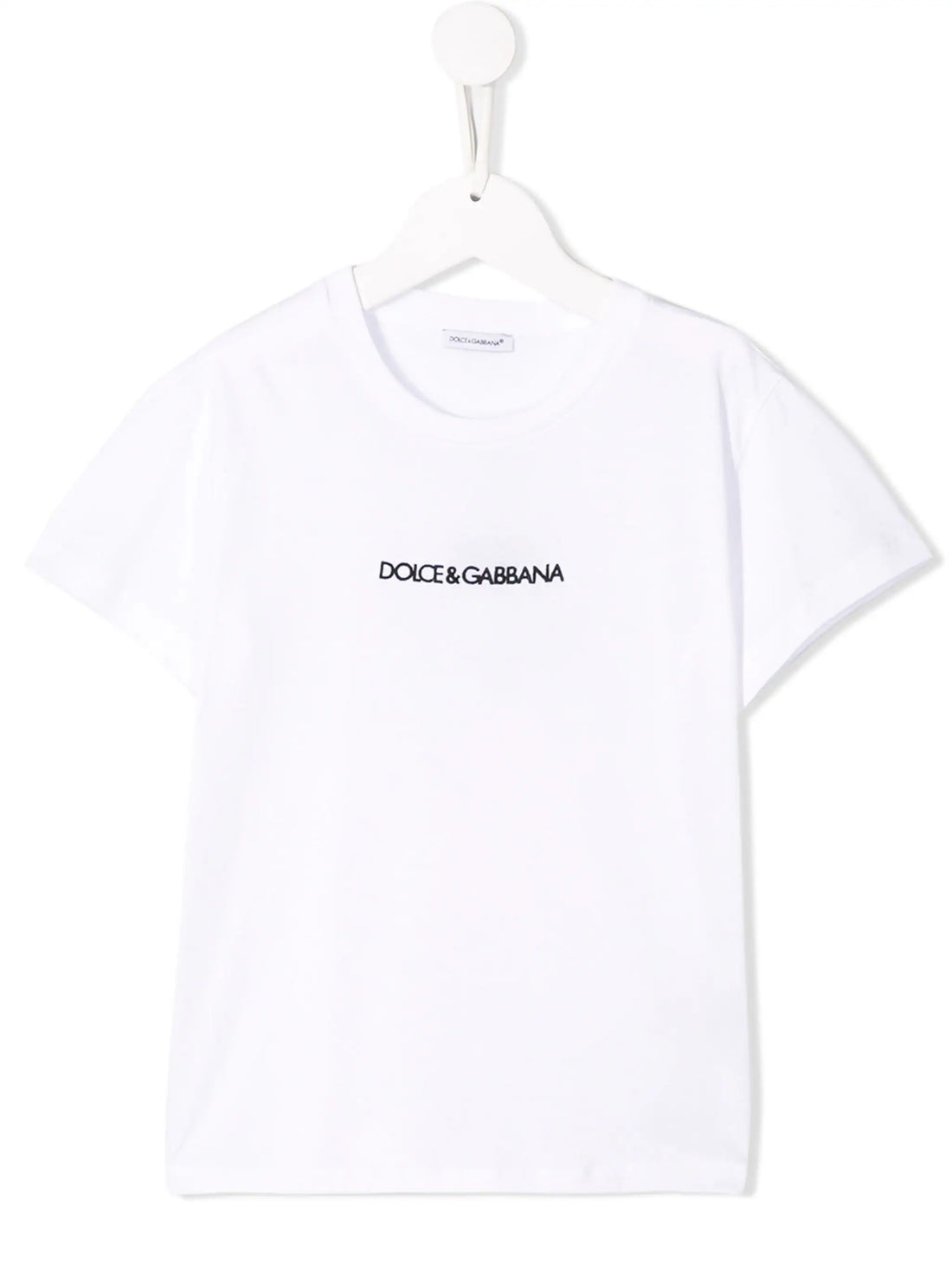 DOLCE & GABBANA KIDS Boys Logo-embroidered Cotton T-shirt White - MAISONDEFASHION.COM