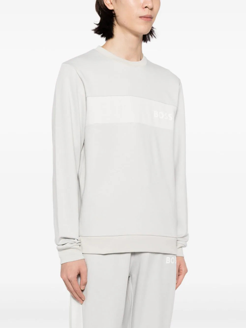 BOSS MEN Tracksuit Sweatshirt Light Grey - MAISONDEFASHION.COM