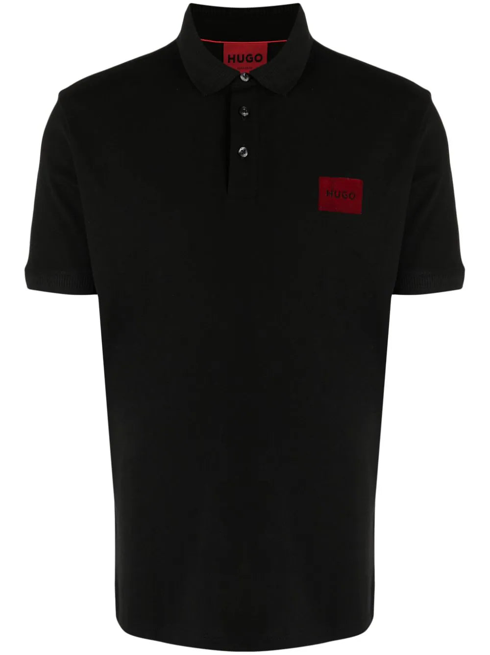 HUGO MEN Dereso_V Logo Patch Polo Shirt Black - MAISONDEFASHION.COM