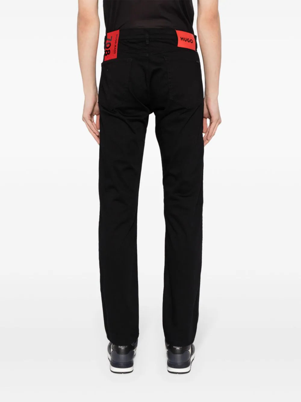 HUGO MEN 708 Slim-Fit Jeans Black - MAISONDEFASHION.COM