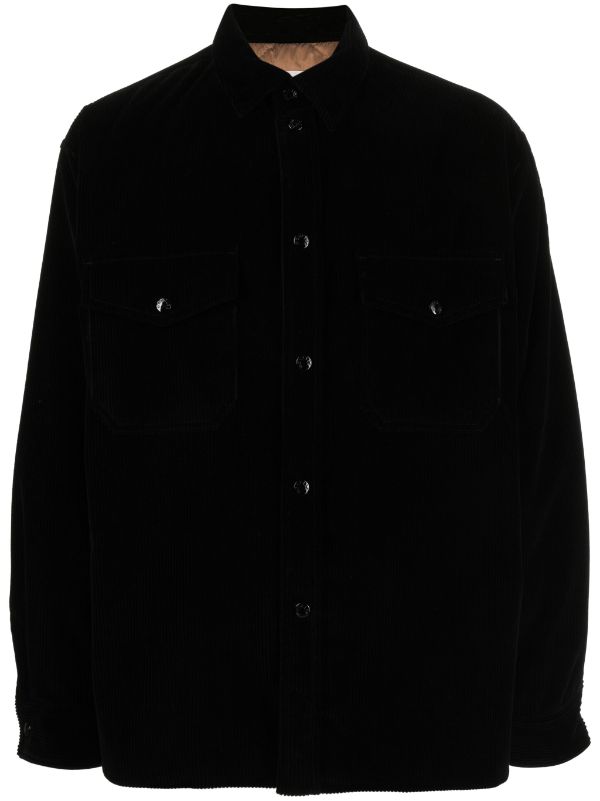 MONCLER GENIUS X 8 MONCLER PALM ANGELS UNISEX Padded Corduroy Shirt Black - MAISONDEFASHION.COM