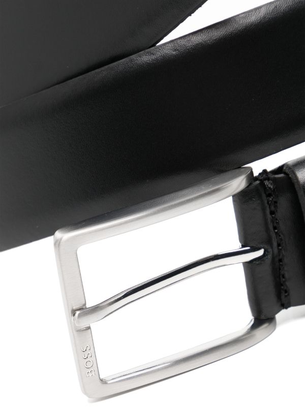 BOSS MEN Erman-L Leather Belt Black - MAISONDEFASHION.COM