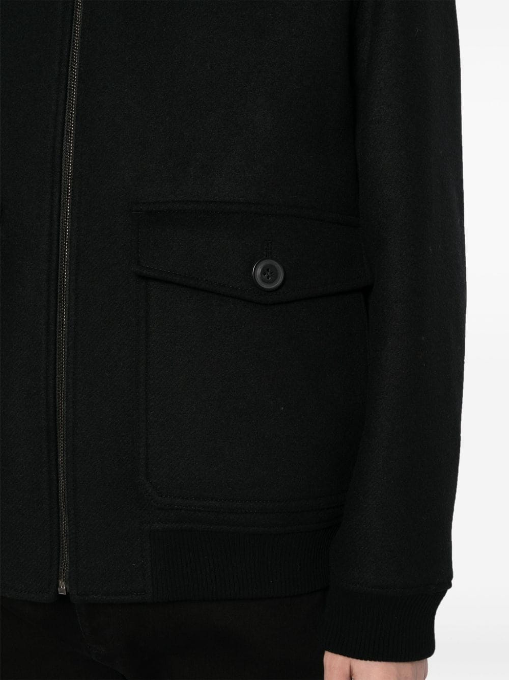 HUGO MEN Faux-Shearling Sollar Brushed Regular-fit Bomber jacket Black - MAISONDEFASHION.COM