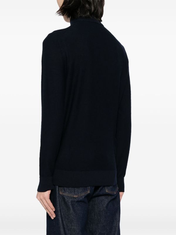 BOSS MEN Regular-Fit Long-Sleeved Turtleneck Sweater Dark Blue - MAISONDEFASHION.COM