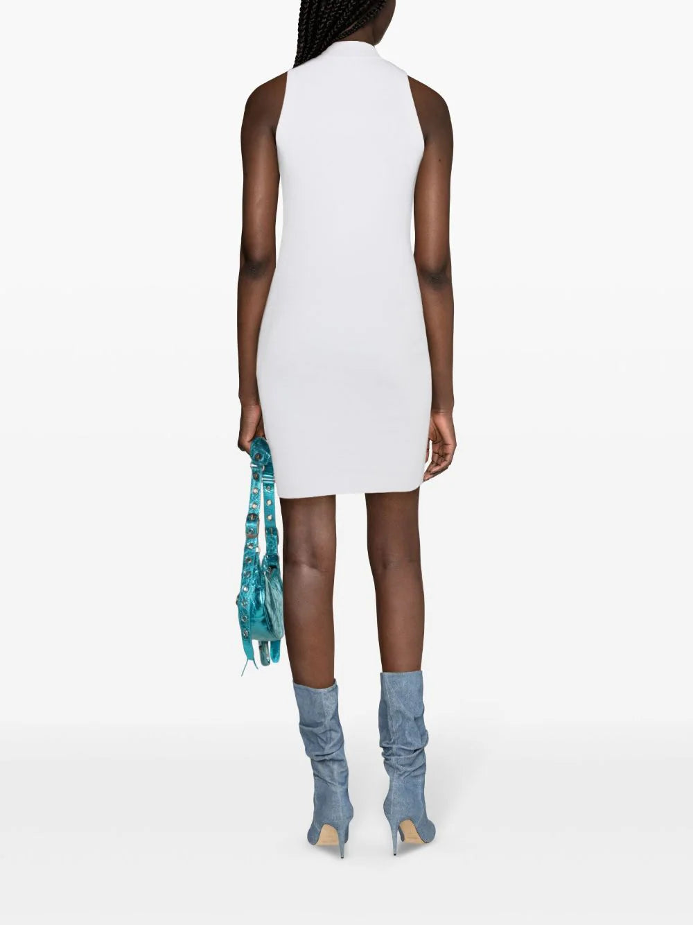 DIESEL WOMEN  M-Onerva Ribbed-Knit Mini Dress Light Blue - MAISONDEFASHION.COM