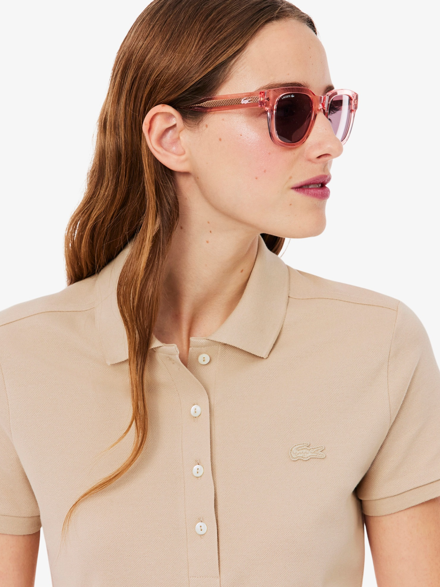 LACOSTE WOMEN Slim Fit Stretch Mini Piqué Polo Dress Beige –  MAISONDEFASHION.COM