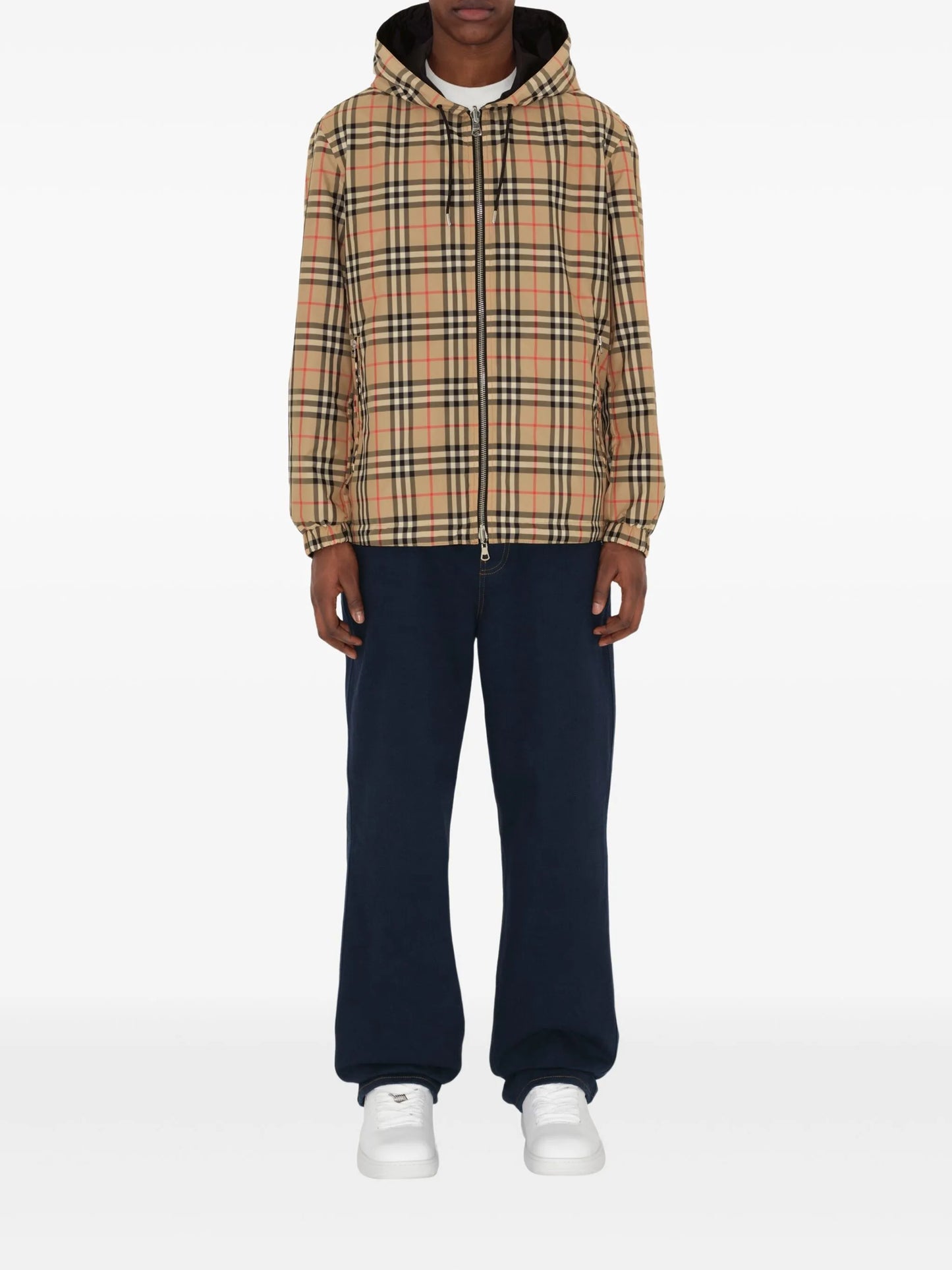 BURBERRY Reversible Check Hooded Jacket Archive Beige - MAISONDEFASHION.COM