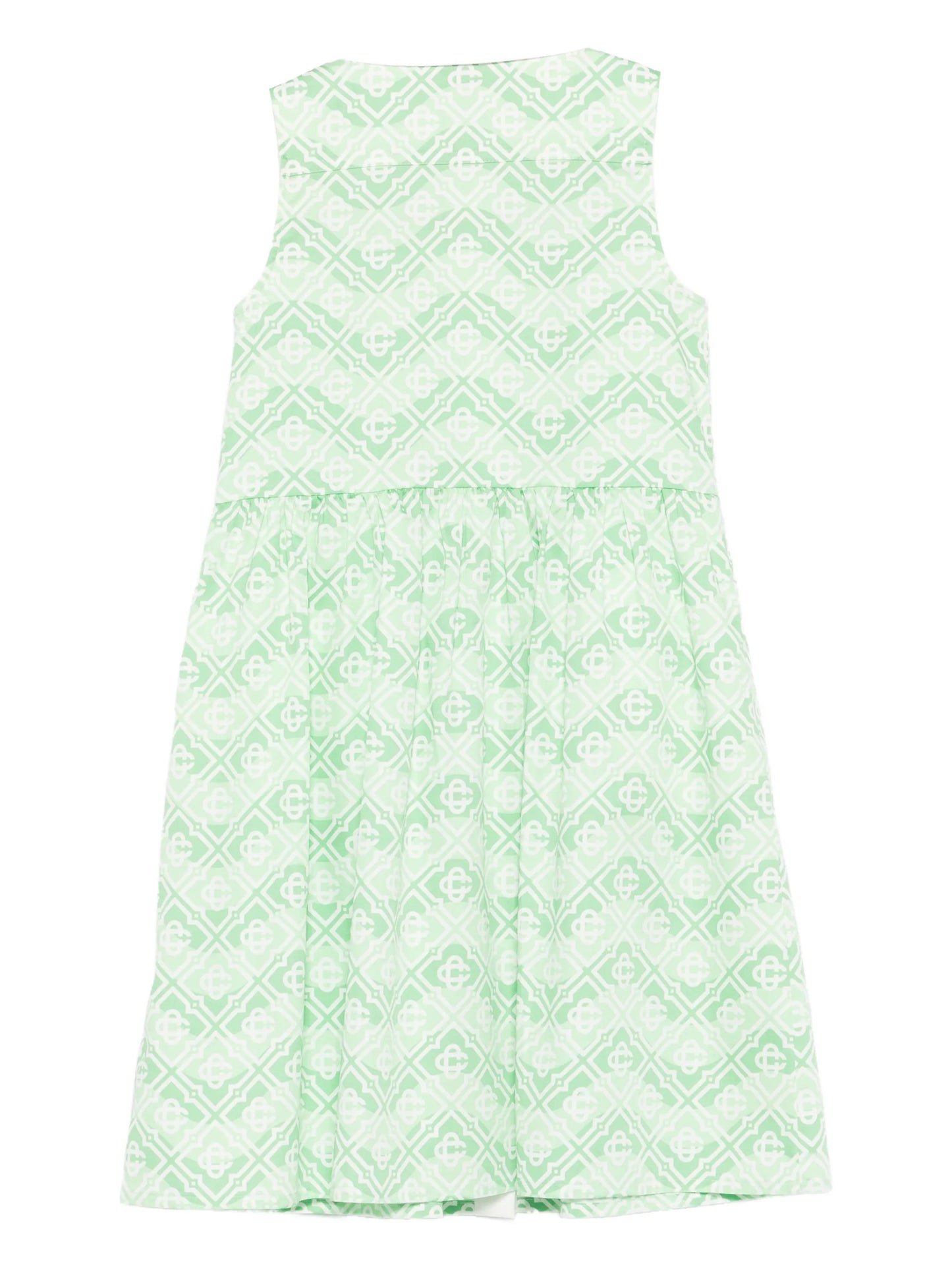 CASABLANCA KIDS Girls Wavy Monogram Dress Green - MAISONDEFASHION.COM