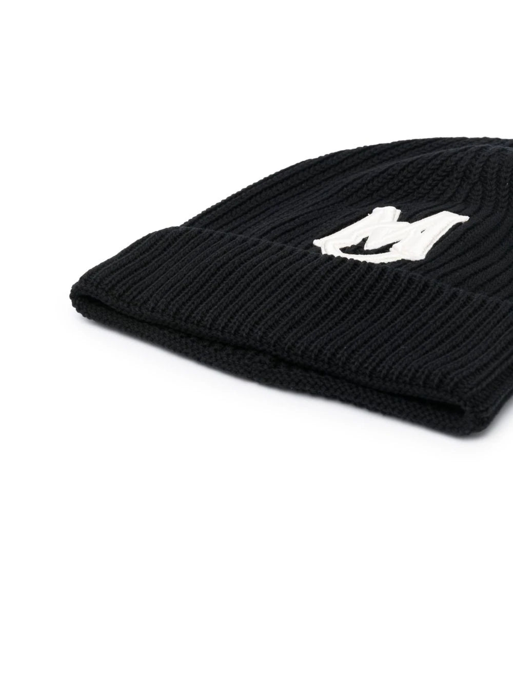 MONCLER Embroidered Monogram Beanie Black - MAISONDEFASHION.COM