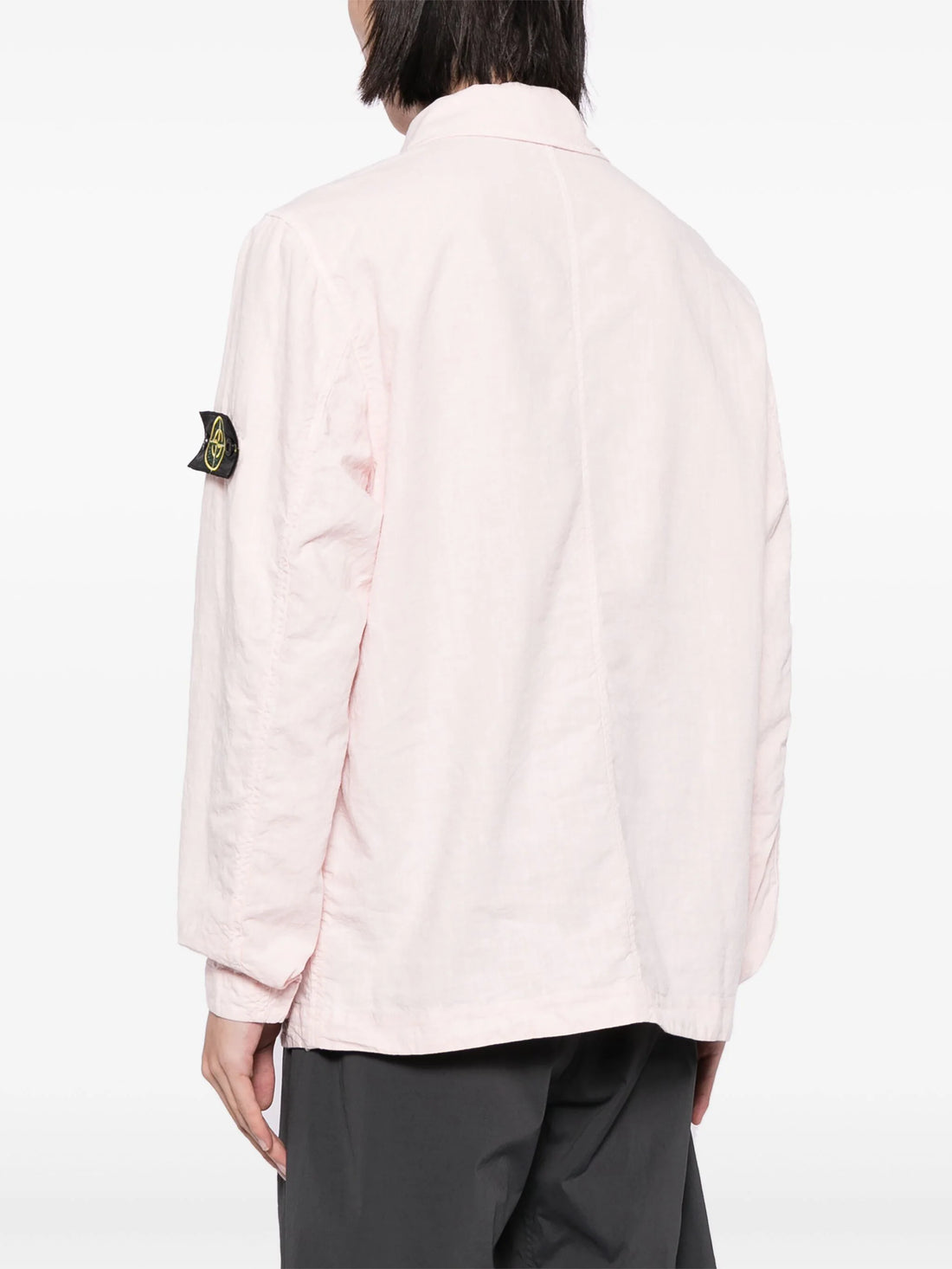 STONE ISLAND Compass-Badge Buttoned Shirt Jacket Pink