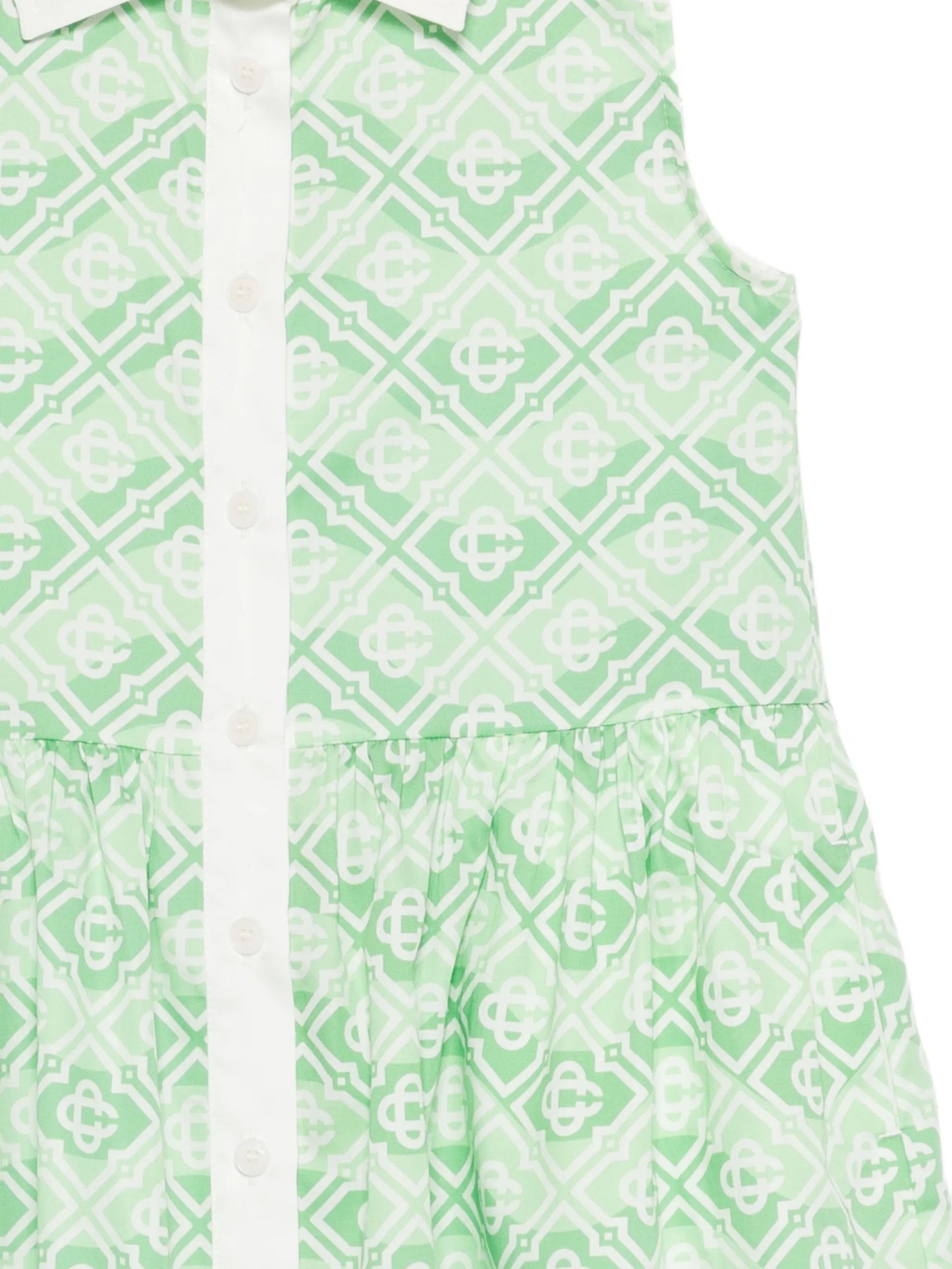 Casablanca Girls Wavy Monogram Dress in Green