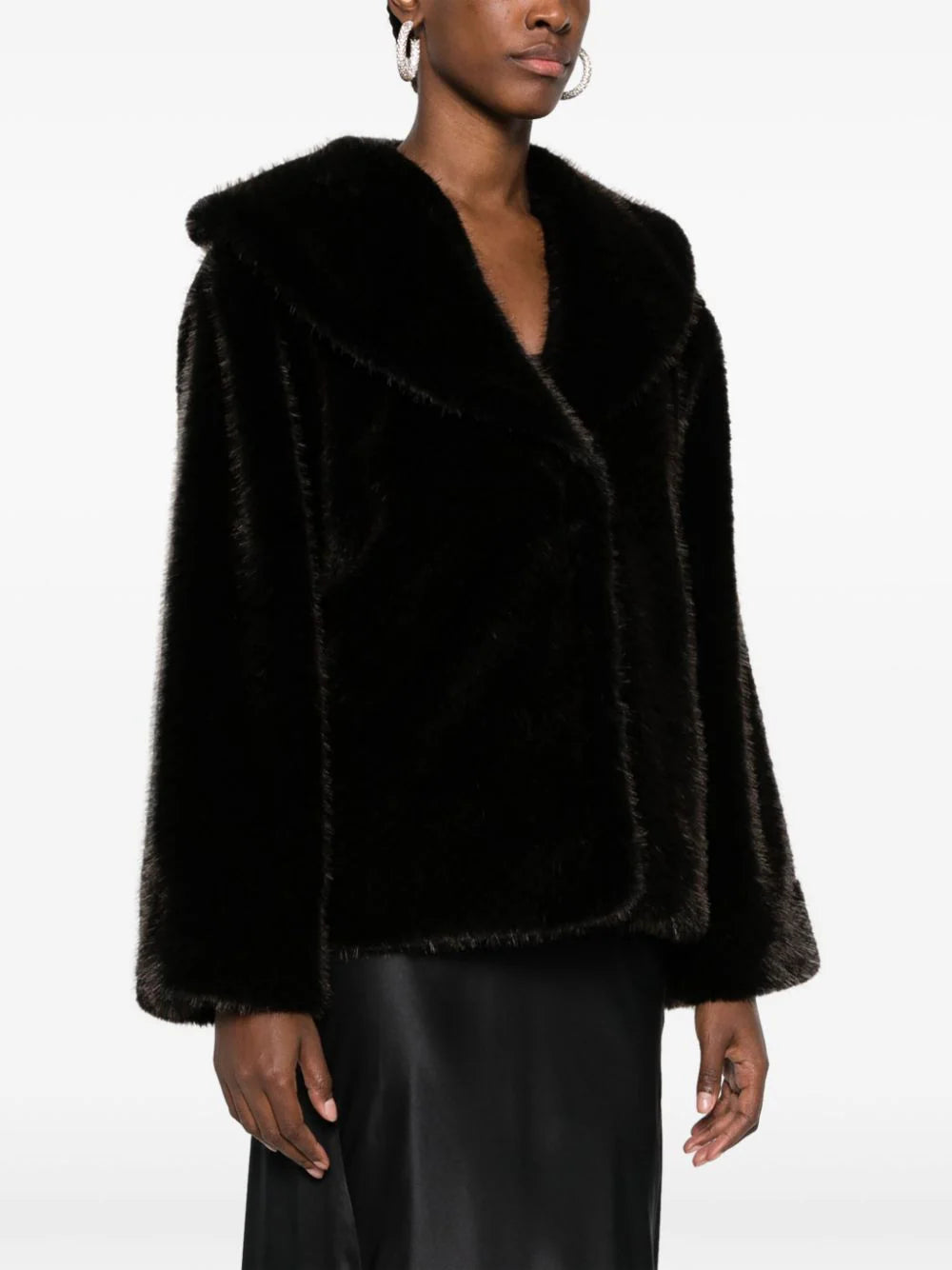 ANINE BING WOMEN Hilary Faux-fur Jacket Black - MAISONDEFASHION.COM