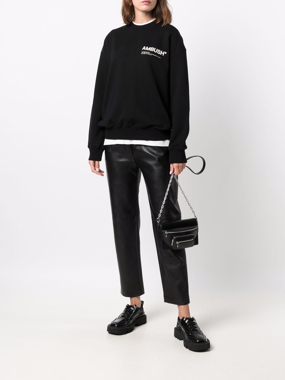 AMBUSH WOMEN Logo-print Workshop Sweatshirt Black - MAISONDEFASHION.COM