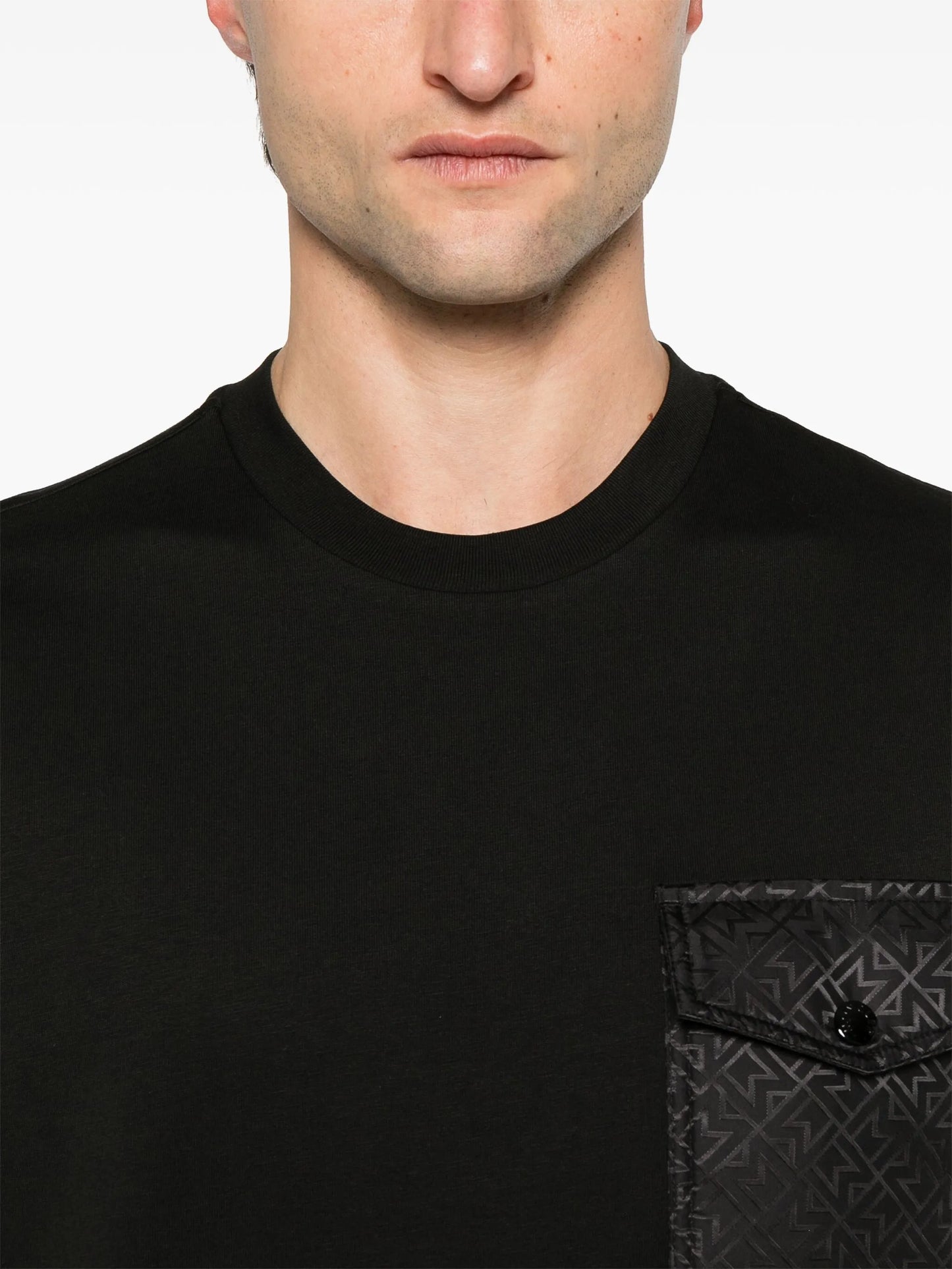Tシャツ・カットソー MONCLER Monogram Cotton T-Shirt Black Black Monogram Cotton T-Shirt - Polos & T-shirts for Men