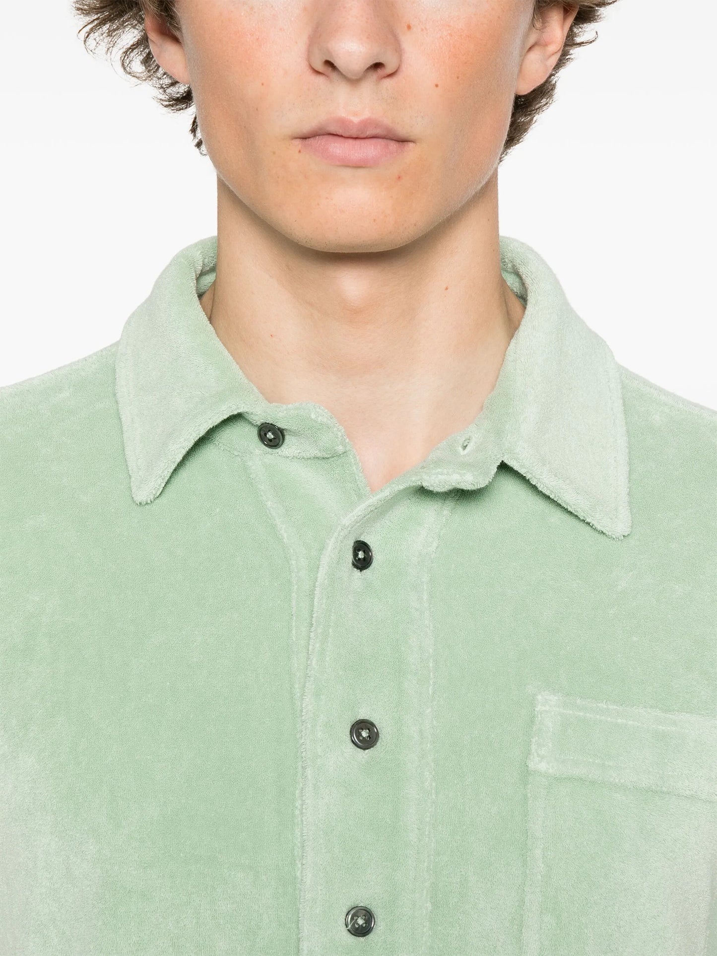 ポロシャツ TOM FORD Towelling Short-sleeve Polo Shirt Light Green TOM FORD Towelling Short-sleeve Polo Shirt Light Green