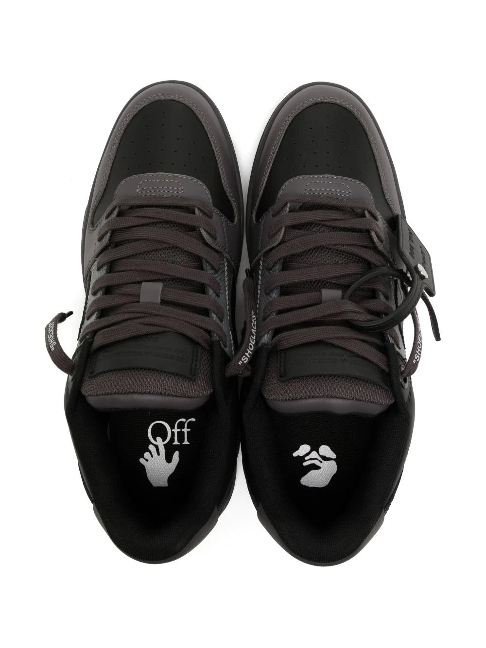 OFF WHITE Out Of Office Leather Gradient Black Light Grey MAISONDEFASHION.COM